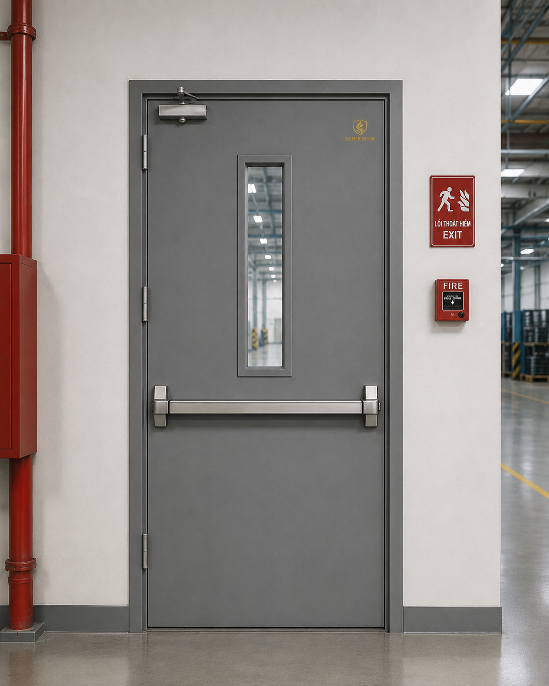Cửa thép chống cháy có ô kính Sicher Exit Vision SEV-01